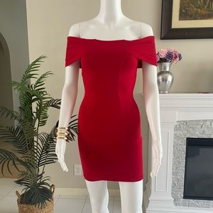Fashion Nova Midi Red Dress Lace
